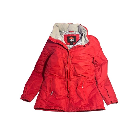 Men's Totes Winter Puffer Coat Size Large Retractable Hood Red - Picture 1 of 5